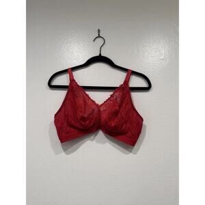 Curvy Kate Red Lace Bralette Bra Women’s Size 36 G/H Wireless READ